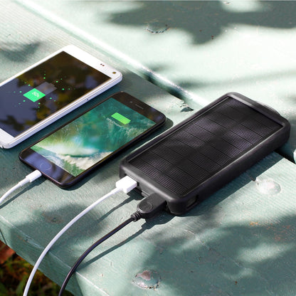 Aluratek 8k Dual USB 2.1A Power Bank with LED Lantern charging smartphones
