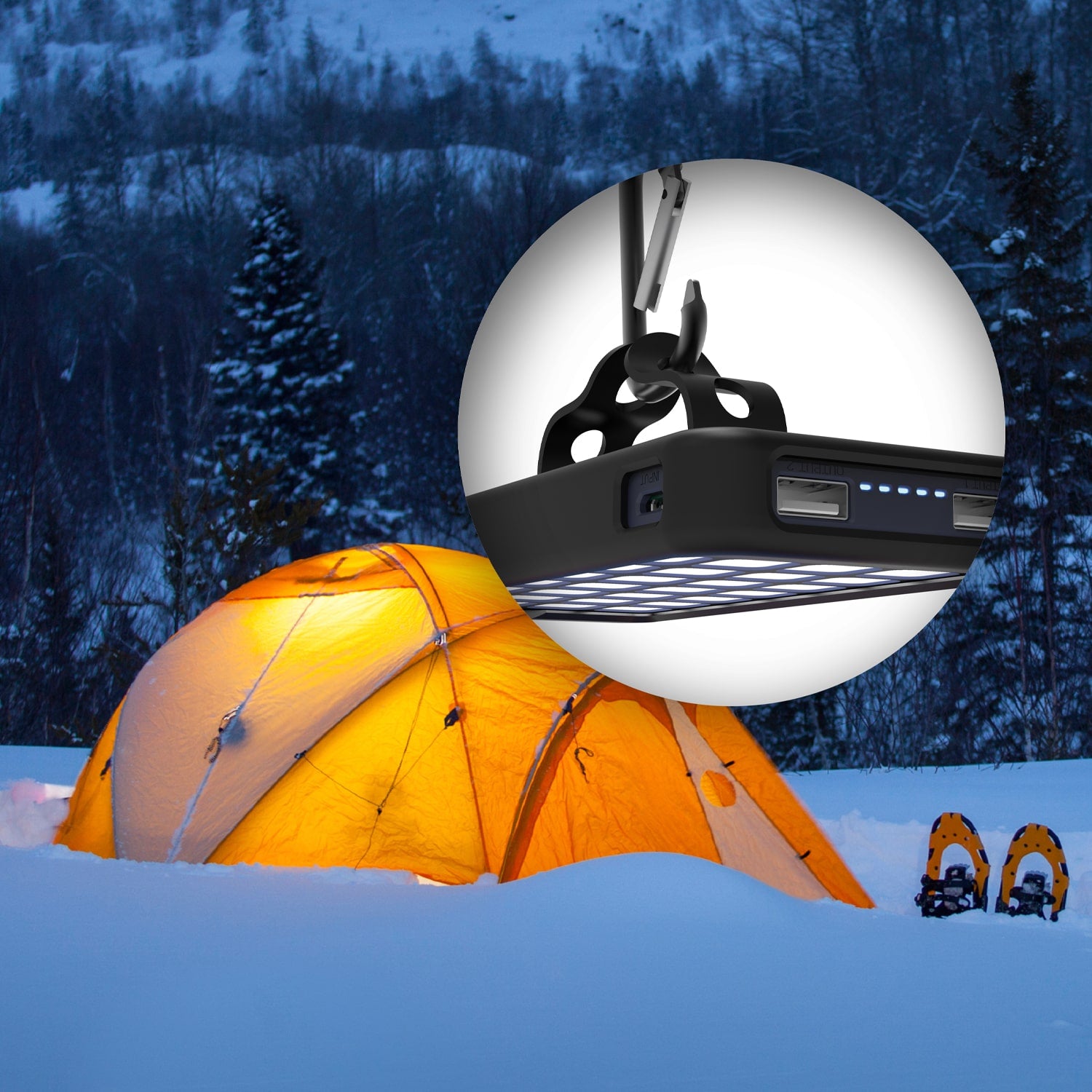 Aluratek 8k Dual USB 2.1A Power Bank with LED Lantern lifestyle lantern