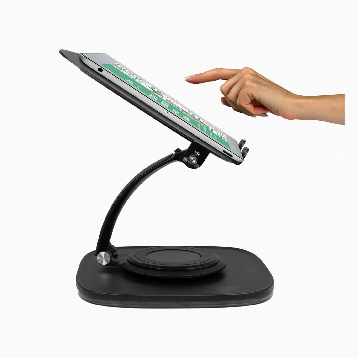 Aluratek Adjustable Ergonomic Laptop Stand 360 Rotating Base Ipad