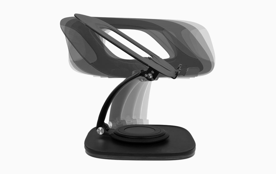 Aluratek Adjustable Ergonomic Laptop Stand 360 Rotating Base feature