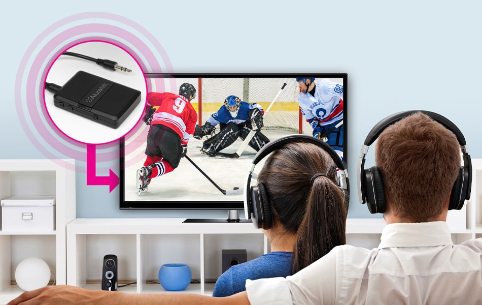 Aluratek Bluetooth Audio Receiver Transmitter with Detached Cable Bluetooth enable your tv