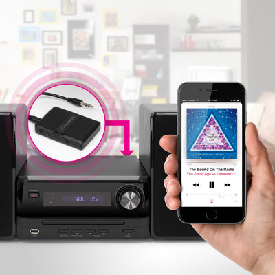 Aluratek Bluetooth Audio Receiver Transmitter with Detached Cable lifestyle Stereo