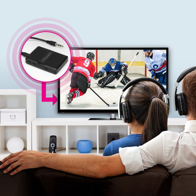 Aluratek Bluetooth Audio Receiver Transmitter with Detached Cable lifestyle tv room