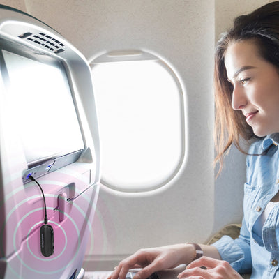 Aluratek Bluetooth Audio Transmitter with Detached Cable Lifestyle Airplane