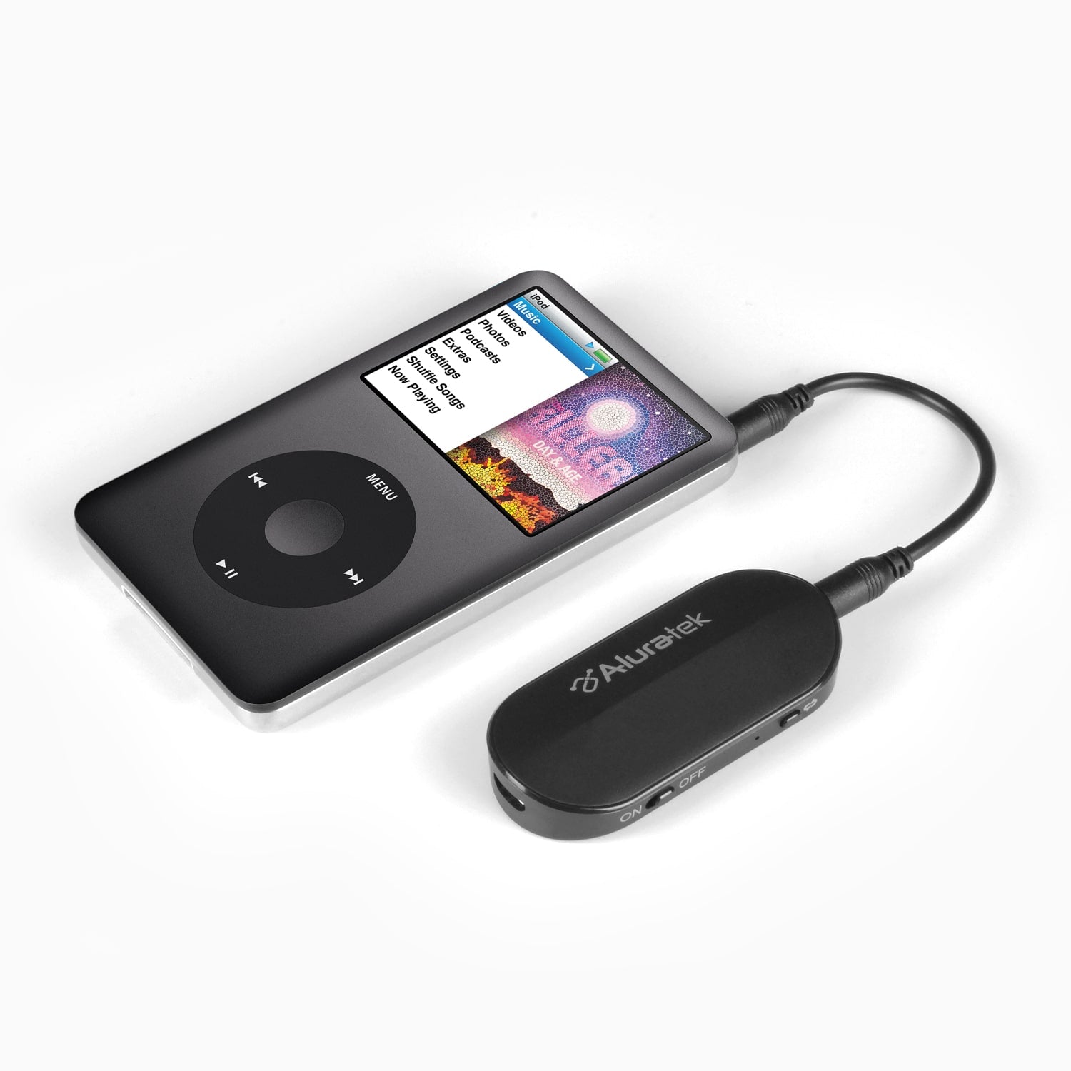Aluratek Bluetooth Audio Transmitter with Detached Cable iPod
