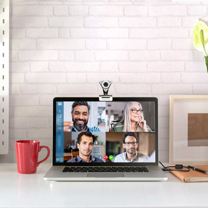 Aluratek HD 1080p Webcam Lifestyle laptop table