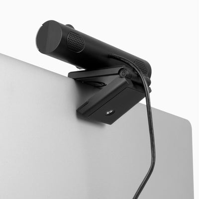Aluratek HD 1080p Webcam with Omnidirectional Mic and Built-in Speakers back angle laptop