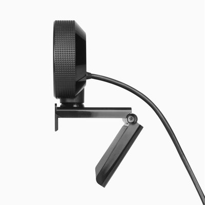 Aluratek HD Webcam Ring Light Auto Focus Noise Cancelling Mic Side black