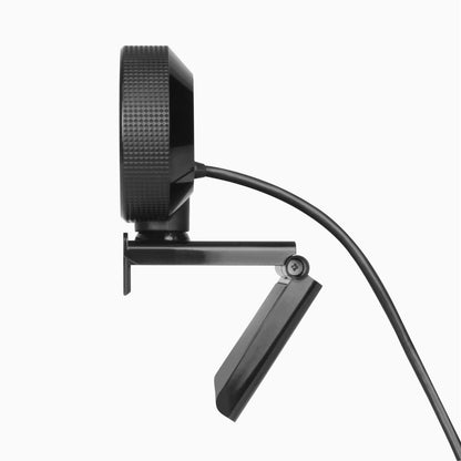 Aluratek HD Webcam Ring Light Auto Focus Noise Cancelling Mic Side black