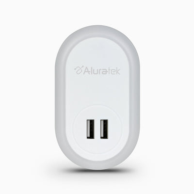 Aluratek LED Nightlight with Dual USB Charging Ports Main