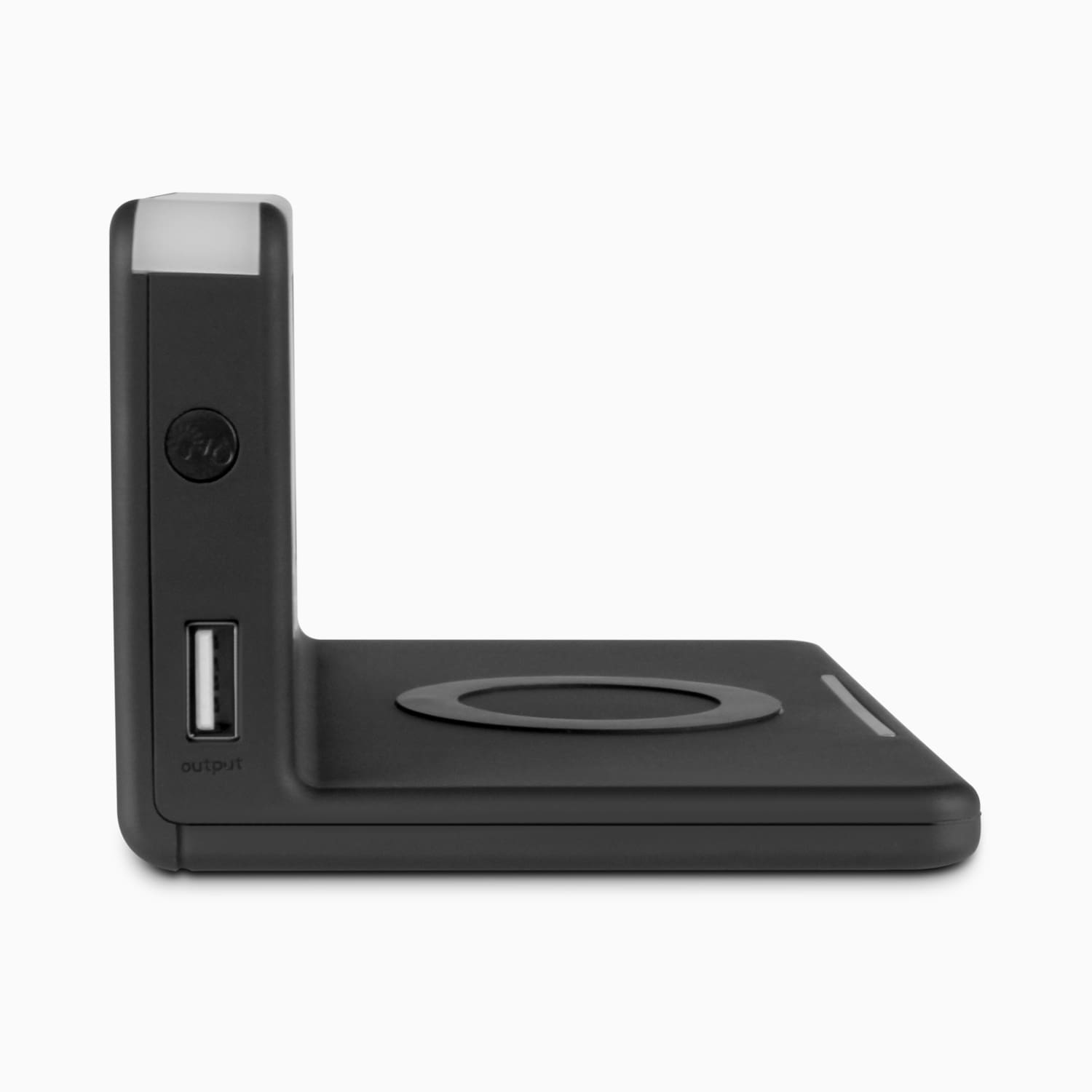 Aluratek Qi Wireless Charging Alarm Clock with Nightlight Side Angle