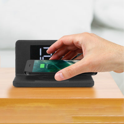 Aluratek Qi Wireless Charging Alarm Clock with Nightlight qiclock
