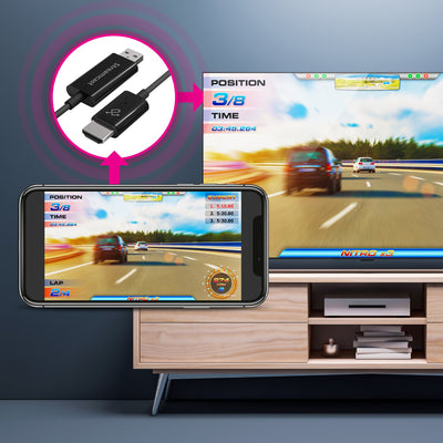 Aluratek Streamcast Wireless HD Display Adapter Zoom Mirror Gaming