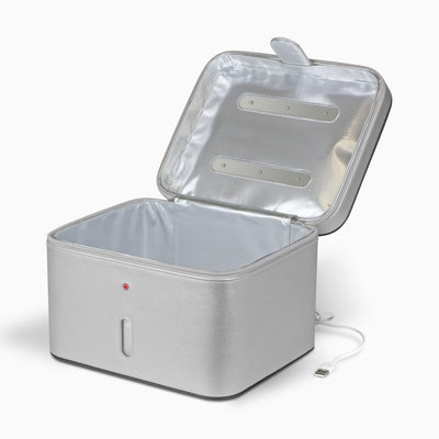 Aluratek UVC Sterilization Bag Gray open angle