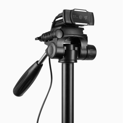 Aluratek Ultra 2K HD Webcam Auto-Focus Dual-Stereo Noise-Cancelling Mics tripod