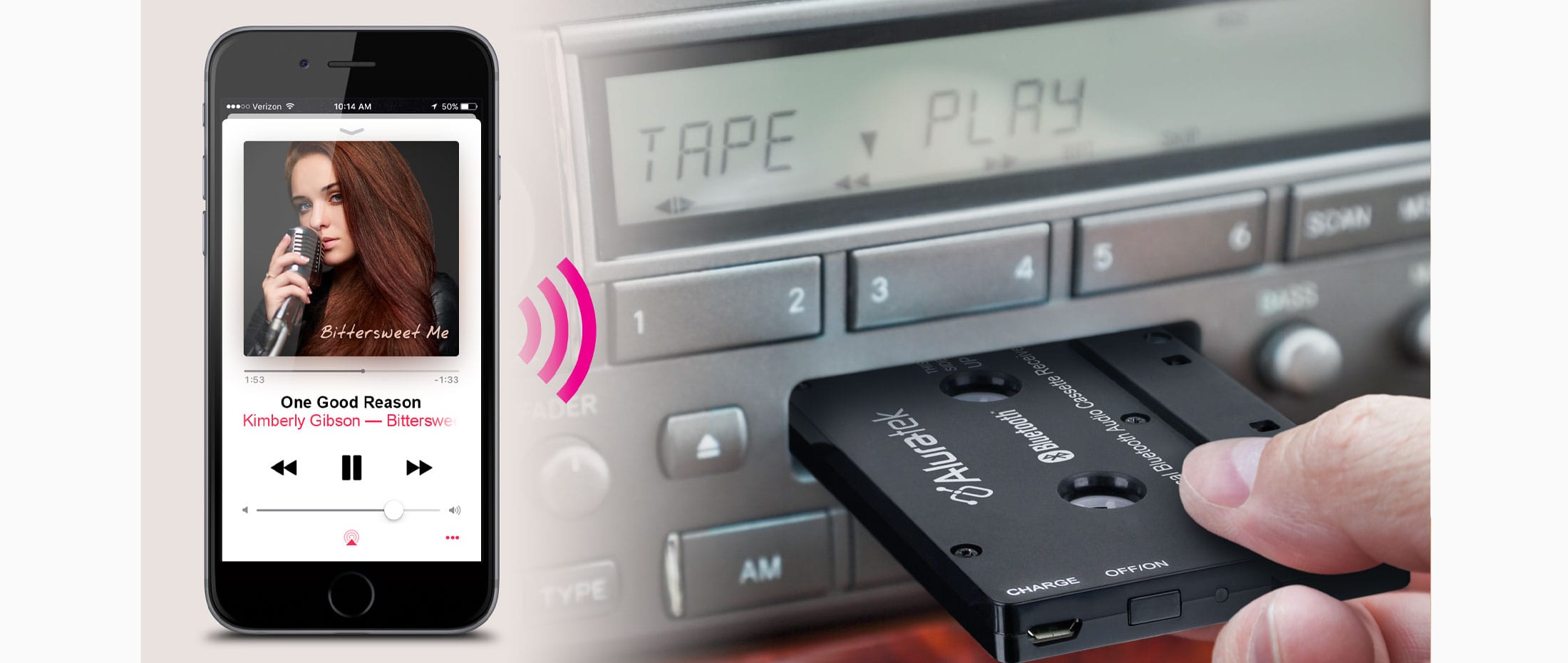 Aluratek Universal Bluetooth Audio Cassette Receiver ITO min