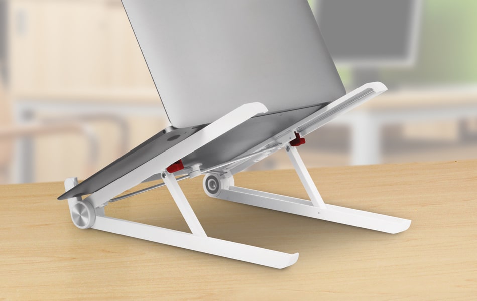 Aluratek Universal Portable Foldable Laptop and Tablet Stand Customizable work station