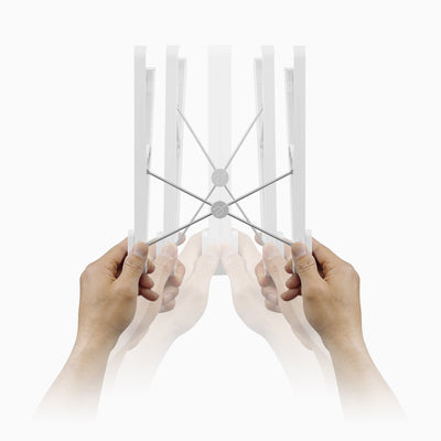 Aluratek Universal Portable Foldable Laptop and Tablet Stand folding hands