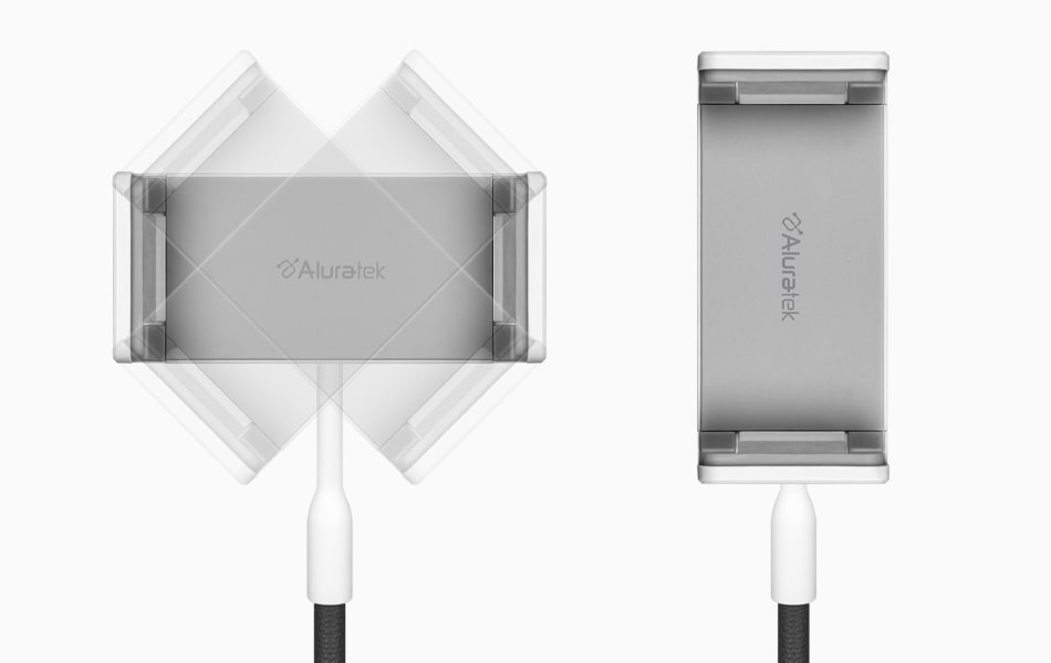 Aluratek Universal Smartphone Tablet Flex Mount white 360 Cradle rotation