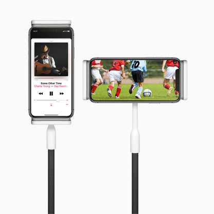 Aluratek Universal Smartphone Tablet Flex Mount white cradles smartphone