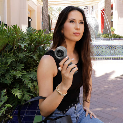 Aluratek Vortex Go Handheld Rechargeable Fan lifestyle speed