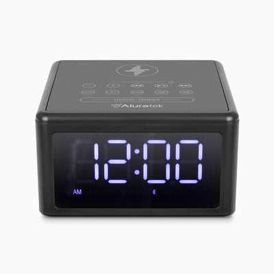 Aluratek Wireless Charging FM Clock Radio with Bluetooth Streaming Main