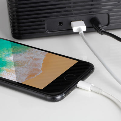 Aluratek Wireless Charging FM Clock Radio with Bluetooth Streaming lifestyle qi alarm wire