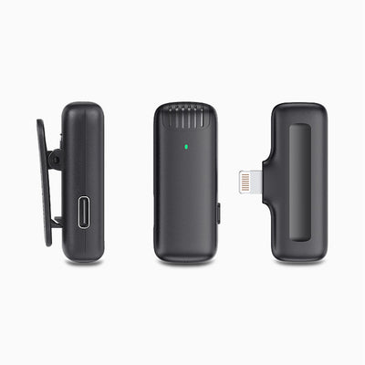 Aluratek Wireless USB-C Vlogging Lapel Microphone with Charging Case Transmitter sides