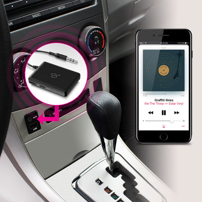 Aluratek iStream Bluetooth Audio Receiver with Attached Cable Lifestyle Car Stereo