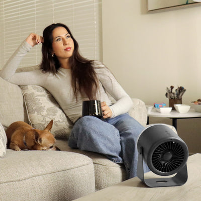 Aluratek Vortex Pro Max Rechargeable Desktop Fan lifestyle livingroom