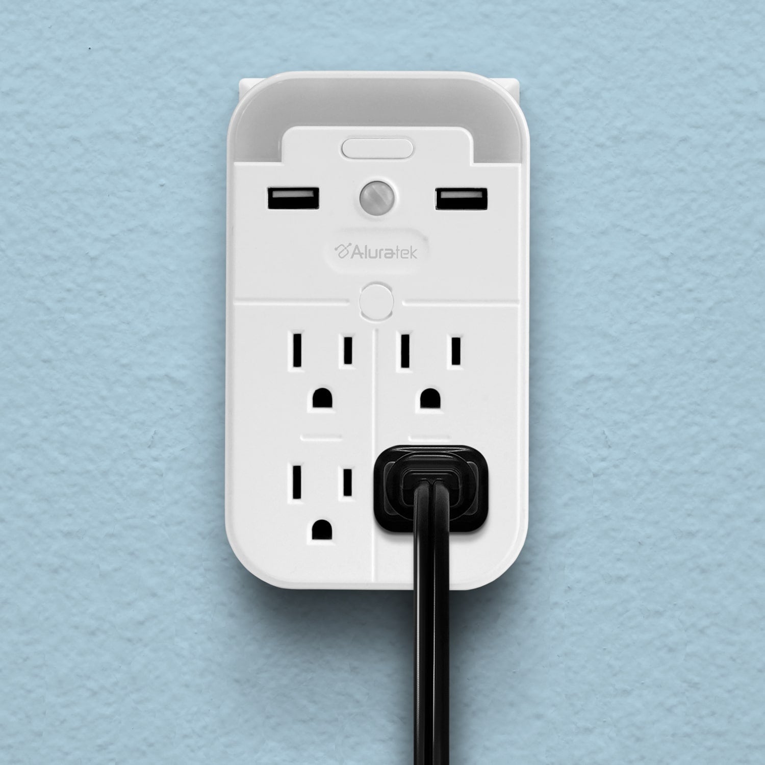 LED Nightlight with 4x AC Outlets,  Dual USB Charging Ports and Light Sensor