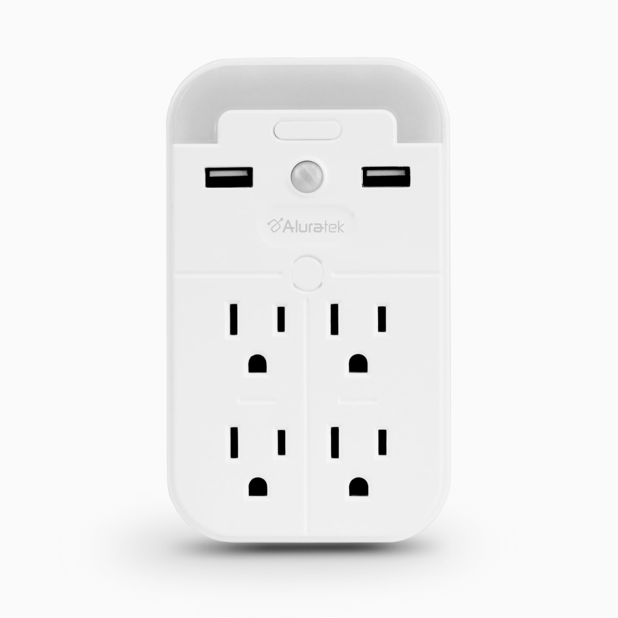 LED Nightlight with 4x AC Outlets,  Dual USB Charging Ports and Light Sensor
