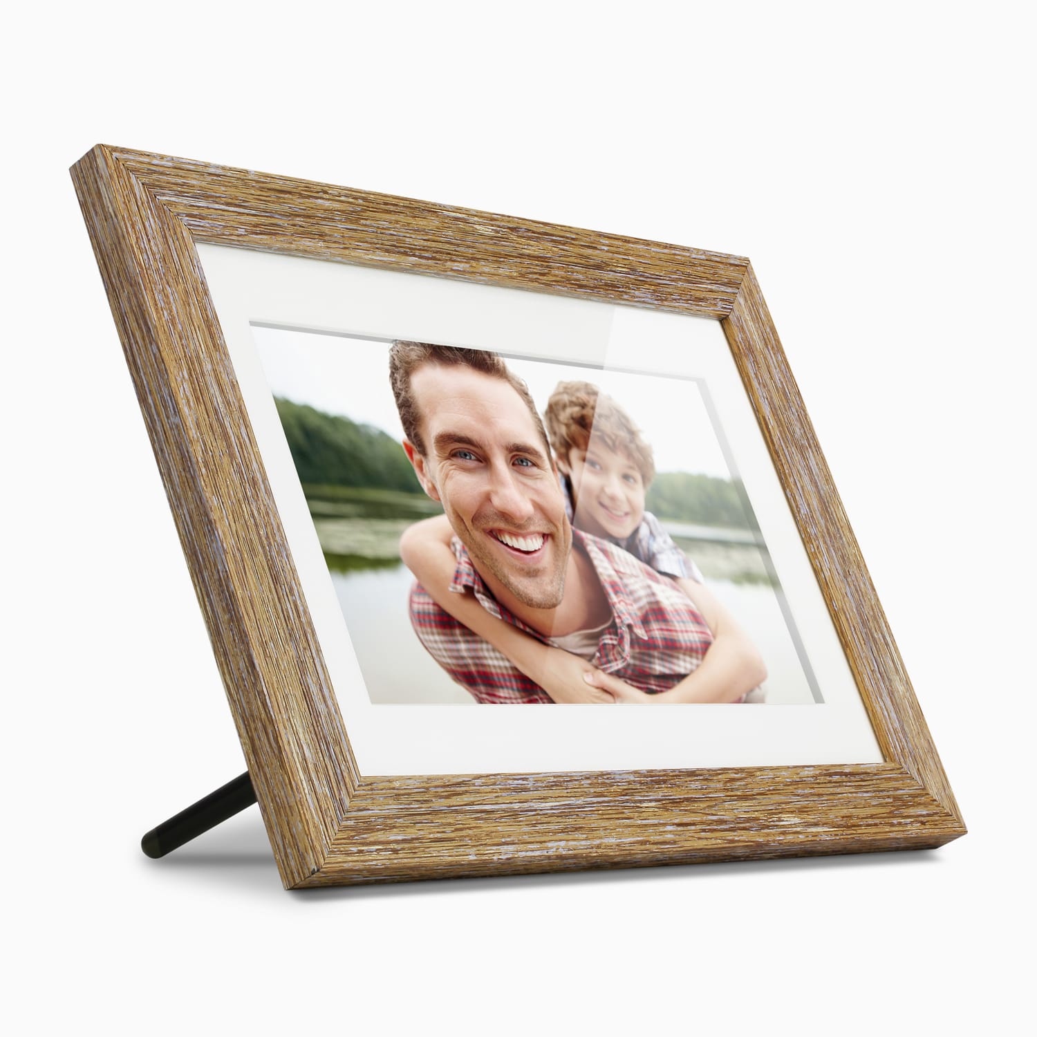10" Distressed Wood Digital Photo Frame with Automatic Slideshow