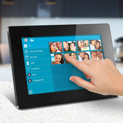 Aluratek 10-inch ips touchscreen wifi digital photo frame 16gb interface