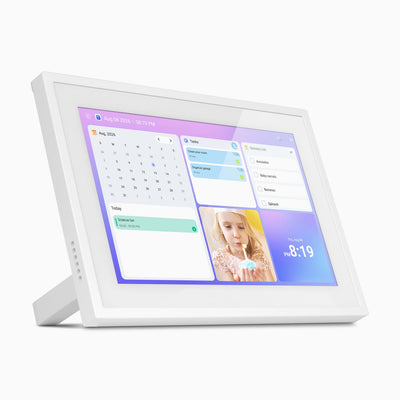 10.1" Smart WiFi Digital Calendar and Photo Frame with Touchscreen IPS LCD Display, Auto Rotation, Light Sensor and 32GB Built-in Memory