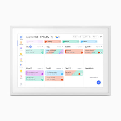 10.1" Smart WiFi Digital Calendar and Photo Frame with Touchscreen IPS LCD Display, Auto Rotation, Light Sensor and 32GB Built-in Memory