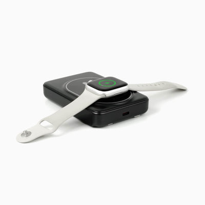 aluratek 10k mah wireless power bank qi2 magsafe apple watch angle charging