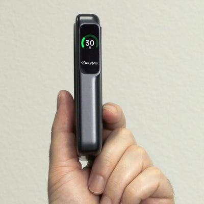 aluratek 10k mah wireless power bank qi2 magsafe apple watch angle thin profile