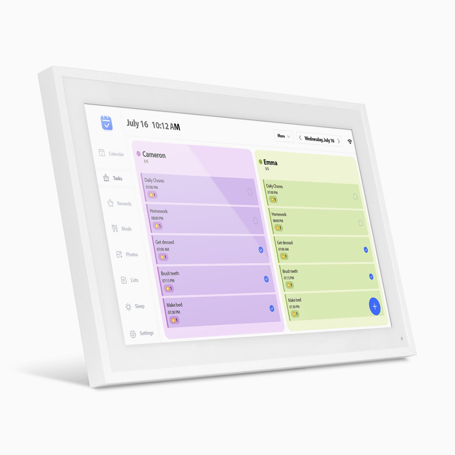 15.6" Smart WiFi Digital Calendar and Photo Frame with Touchscreen IPS LCD Display, Auto Rotation, Light Sensor and 32GB Built-in Memory