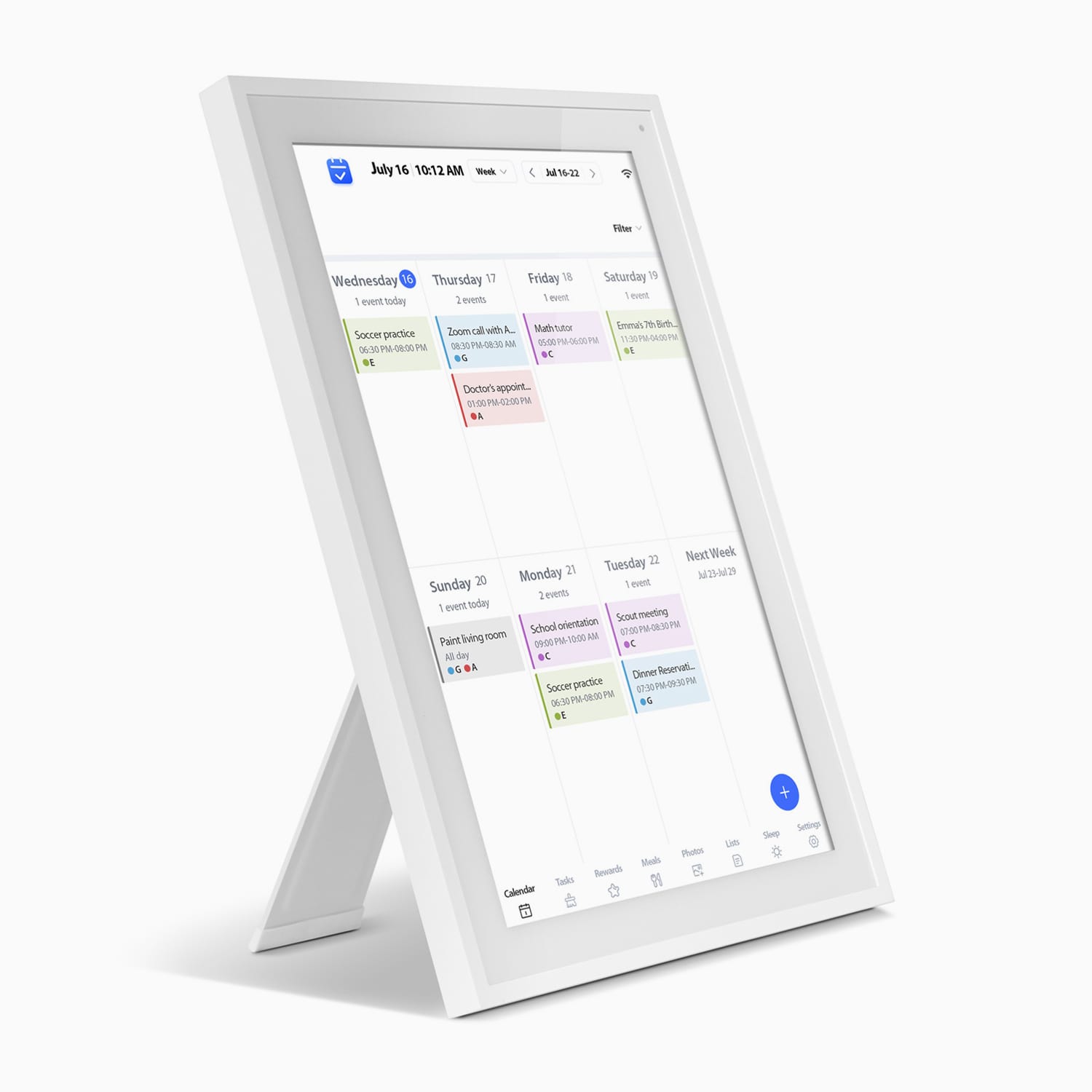 15.6" Smart WiFi Digital Calendar and Photo Frame with Touchscreen IPS LCD Display, Auto Rotation, Light Sensor and 32GB Built-in Memory