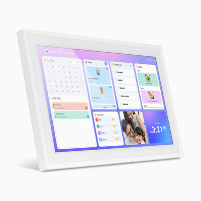 15.6" Smart WiFi Digital Calendar and Photo Frame with Touchscreen IPS LCD Display, Auto Rotation, Light Sensor and 32GB Built-in Memory