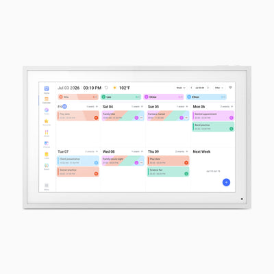 15.6" Smart WiFi Digital Calendar and Photo Frame with Touchscreen IPS LCD Display, Auto Rotation, Light Sensor and 32GB Built-in Memory