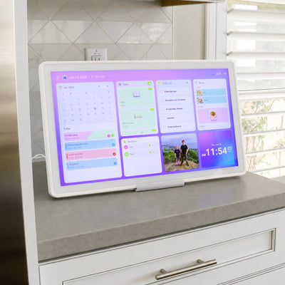 21.5" Smart WiFi Digital Calendar and Photo Frame with Touchscreen IPS LCD Display, Auto Rotation, Light Sensor and 32GB Built-in Memory