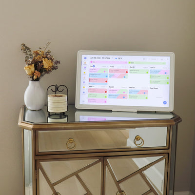 21.5" Smart WiFi Digital Calendar and Photo Frame with Touchscreen IPS LCD Display, Auto Rotation, Light Sensor and 32GB Built-in Memory