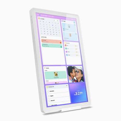 21.5" Smart WiFi Digital Calendar and Photo Frame with Touchscreen IPS LCD Display, Auto Rotation, Light Sensor and 32GB Built-in Memory