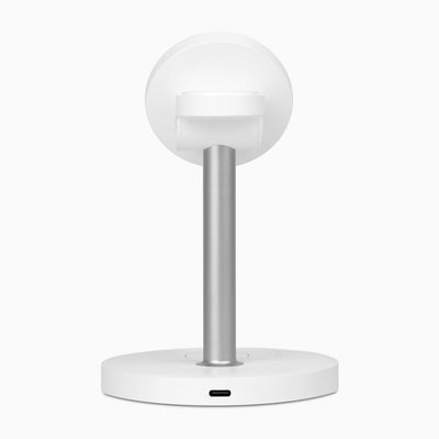 aluratek 3-in-1 qi2 magsafe wireless 15w charging stand Back white