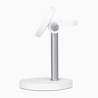 aluratek 3-in-1 qi2 magsafe wireless 15w charging stand side