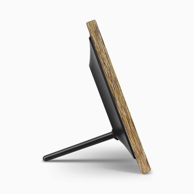 aluratek 7 digital photo frame distressed wood automatic slideshow side