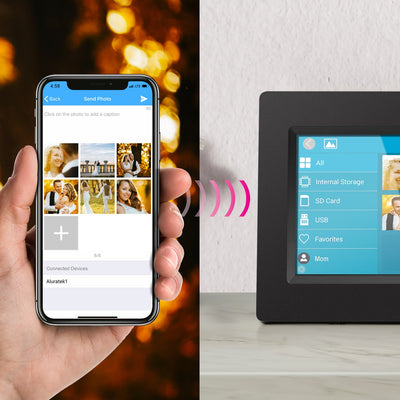 aluratek 7-inch ips touchscreen wifi digital photo frame 8gb image transfer