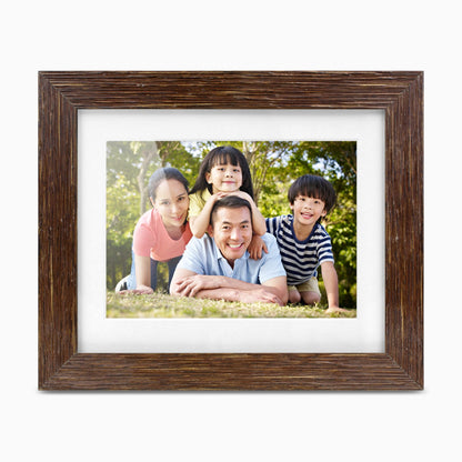 8" Distressed Wood Digital Photo Frame with Automatic Slideshow